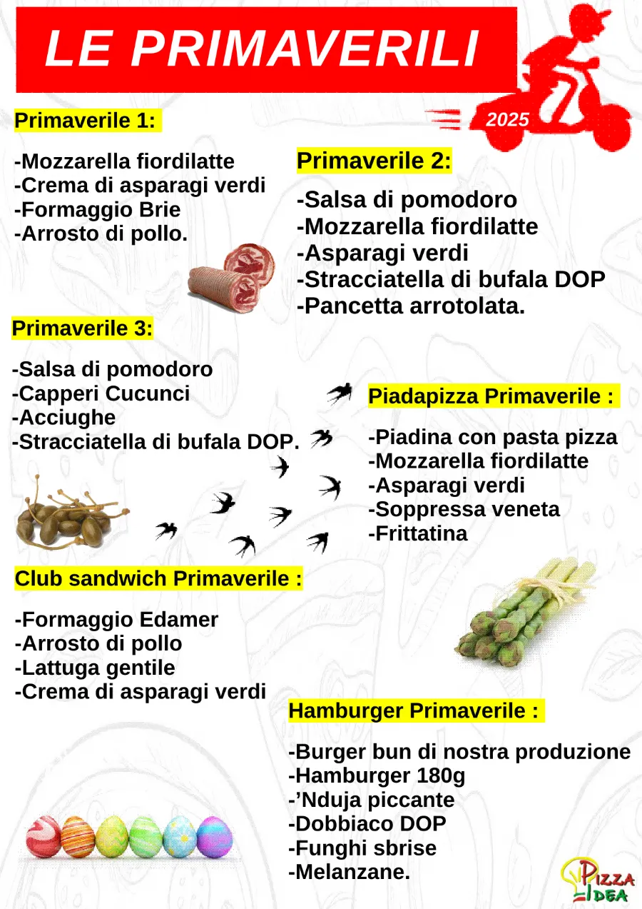 Listino online : Menu Nuovo listino Pizzaidea Ceggia